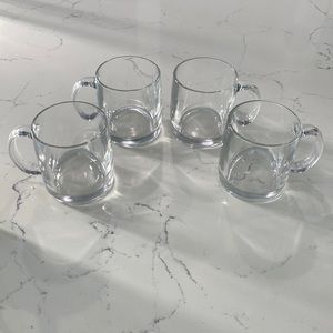 Set 4 glass coffee mugs